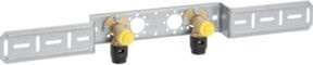 Geberit PushFit Anschlusswinkel 20 mm x Rp 1/2 Zoll, 90 Grad, 2-fach, Messing, Rot - Bild 1