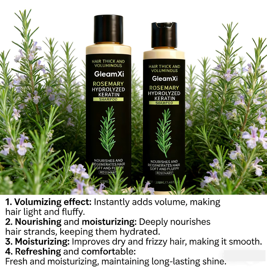HOEGOA Rosmarin-Keratin-Volumen-Shampoo, 220 ml, für strapaziertes Haar - Bild 3