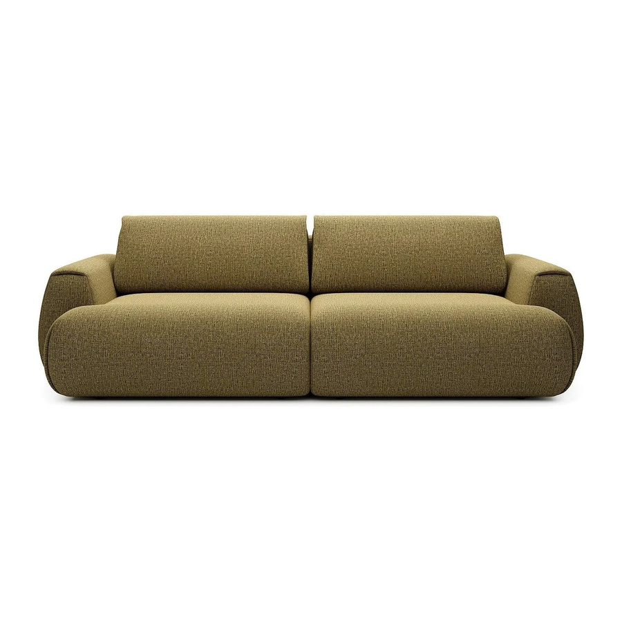Vente-unique Schlafsofa Monelia in Grün mit Schlaffunktion und Auszugsschublade aus Chenille-Stoff, Breite: 260 cm - Bild 2