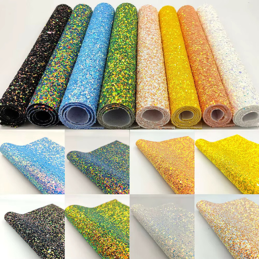Mehrfarbiger Glitzerstoff in Hologramm-Optik und Regenbogenfarben aus Kunstleder und Vinyl für deine DIY-Projekte und Dekorationen - Bild 2