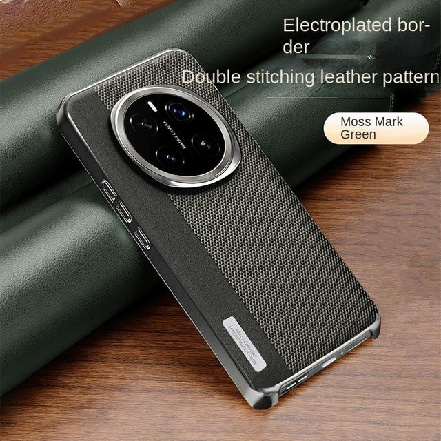 Honor Magic 7 / Magic 7 Pro Handyhülle mit Lederstruktur in zweifarbigem Matt-Design, stoßfest und galvanisiert, grün/multicolour - Bild 1