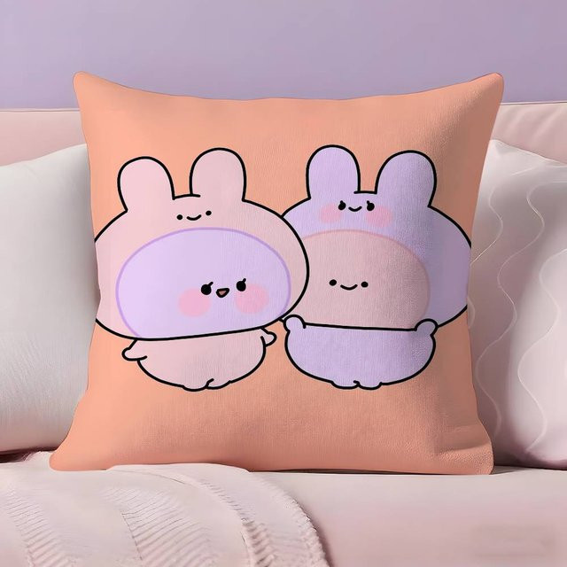 JMG Clothing Cartoon A-Asamimichan Kissenbezug in Pink, quadratisch, B/T/H: 40 x 40 x 40 cm - Bild 1