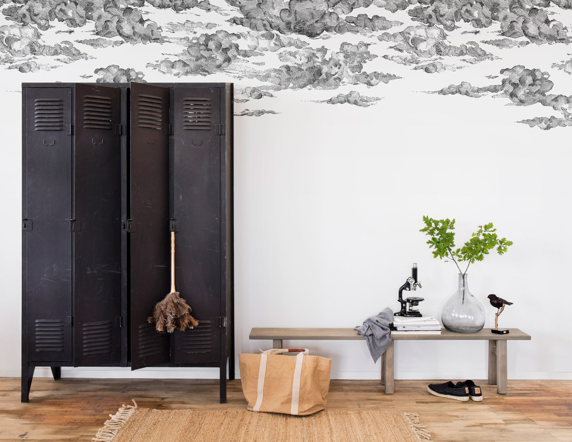 Rebel Walls Mural Cotton Skies Wandtattoo in Schwarz und Grau für Kinderzimmer - Bild 1