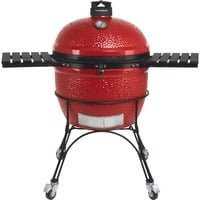 Kamado Joe Big Joe II Kamado-Holzkohlegrill in Rot und Schwarz mit Edelstahl-Elementen - Bild 1