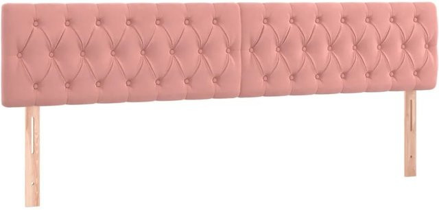 vidaXL LED Kopfteil aus Samt in Rosa mit USB-Ladeport, B: 180 cm, T: 7 cm, H: 78-88 cm - Bild 1