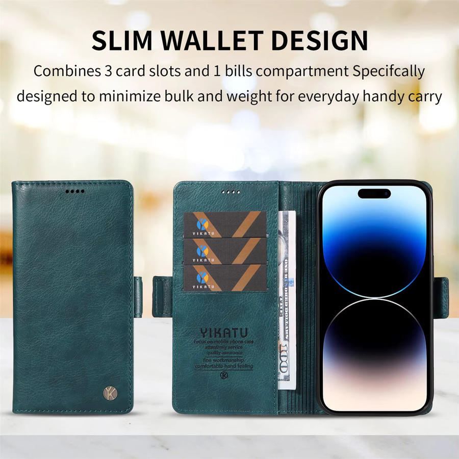 Magnetische Leder-Schutzhülle mit Standfunktion und Brieftaschen-Funktion für Google Pixel 6 7 8 9 Pro und 6a 7a 8a in Gold - Bild 2