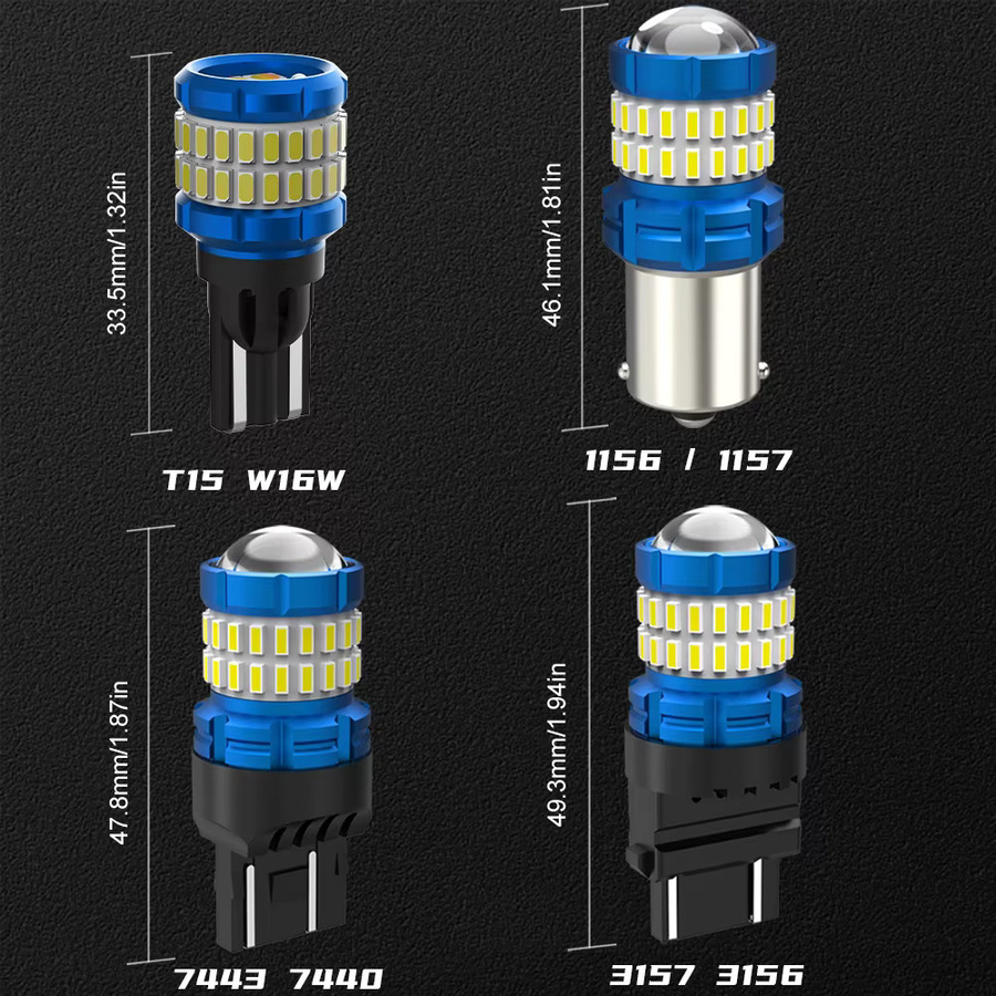 AENVTOL 2er Set Canbus LED Rückfahrleuchten und Blinkerlampen in Blau, T15 W16W P21W BA15S W21W W21/5W P27/7W - Bild 3