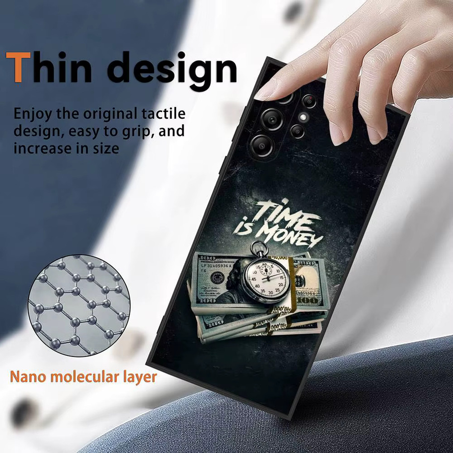 Funny Time is Money Handyhülle für Samsung Galaxy S25 S24 S23 S22 S21 S20 Ultra Plus Frosted Soft Cover - Bild 3