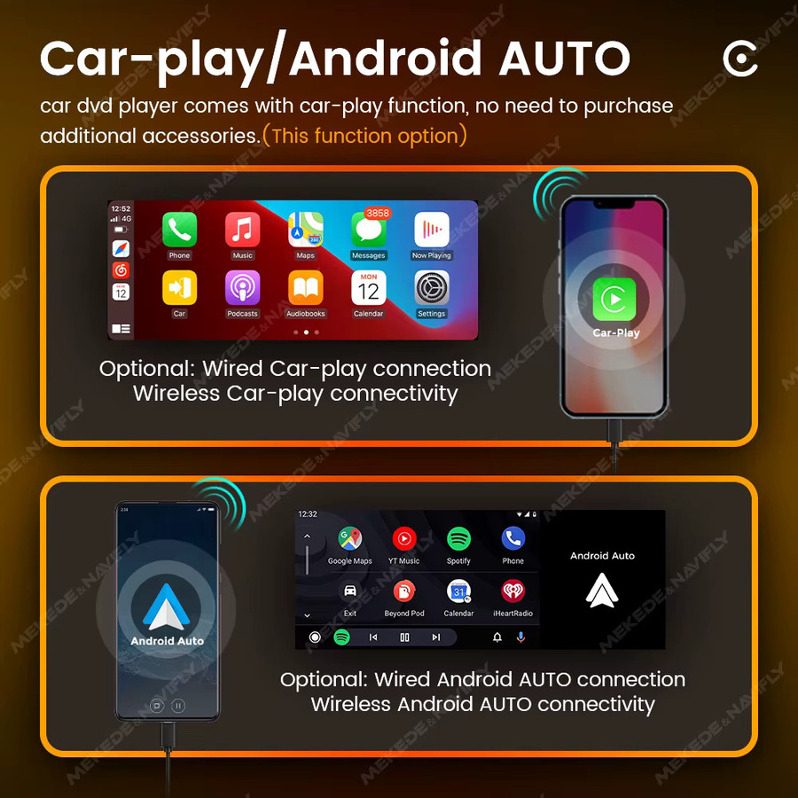 NaviFly 1 Din Autoradio mit 5,2 Zoll Display, Wireless CarPlay und Android Auto, Multimedia MP5 Player mit Bluetooth und FM Stereo, Schwarz - Bild 4