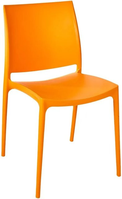 KMND Stuhl Emma Hellorange, stapelbarer Gartenstuhl aus Kunststoff, wetterfest und UV-beständig, B/T/H: 54,0 x 46,5 x 81,0 cm - Bild 1