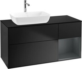 V&B Waschtischunterschrank Finion mit Wandbeleuchtung, Breite: 120 cm, Tiefe: 50,1 cm, Höhe: 50,1 cm, Farbe: Blau lackiert - Bild 1