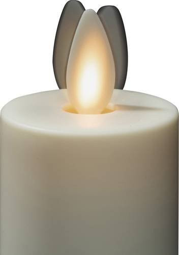 Konstsmide 1603-115 LED-Kerze aus Echtwachs in Creme-Weiß mit 3D-Flamme und Timer, Durchmesser: 3,8 cm, Höhe: 10,1 cm - Bild 1
