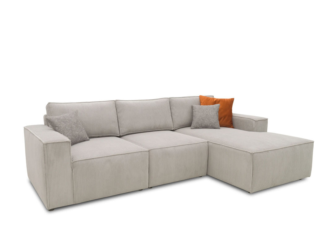 DOMO Cannes Ecksofa mit Longchair in Platin, L-Form, reversibel mit Schlaffunktion, B/T/H: 273 x 172 x 45 cm - Bild 2