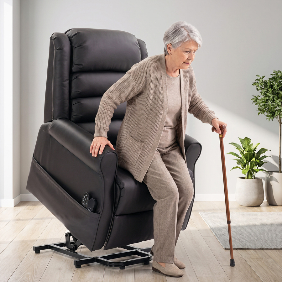 HOMCOM Elektrischer Massagesessel mit Wärmefunktion und Federkern, Fernsehsessel aus braunem PU-Leder mit USB-Anschluss und Fernbedienung für Senioren - Bild 2