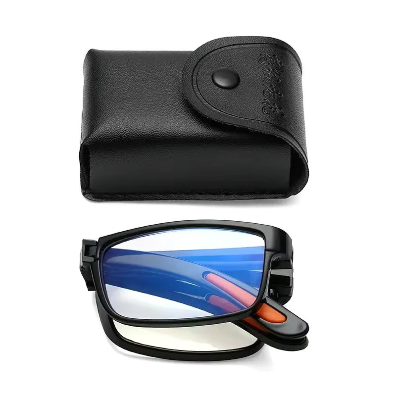 Klappbare Lesebrille, Unisex, Vollrand, rechteckig, schwarz, Kunststoff - Bild 4