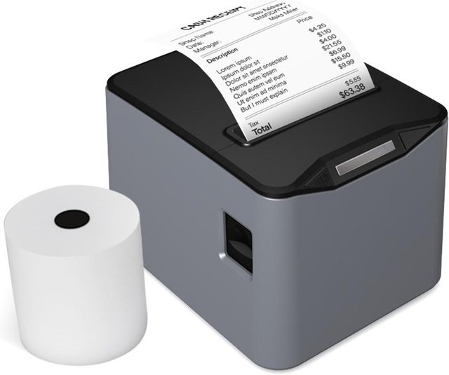 Bisofice Thermo-Belegdrucker Grau mit USB und LAN-Verbindung für den Desktop-Thermodirektdruck (80 mm) - Bild 1