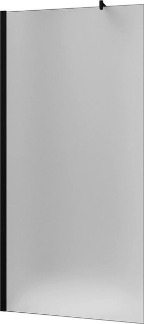 AICA Walk In Duschkabine Schwarz mit Milchglas und flexibler Stange, B: 100 cm, H: 200 cm - Bild 1