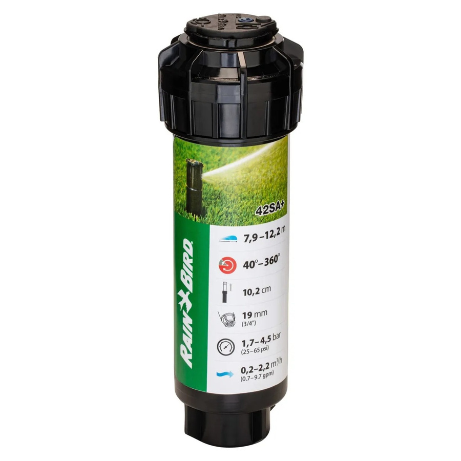 Rain Bird Profi-Versenkregner 42SA Schwarz mit 3/4 Zoll Anschluss und einstellbarem Sprühwinkel von 40° bis 360° - Bild 2