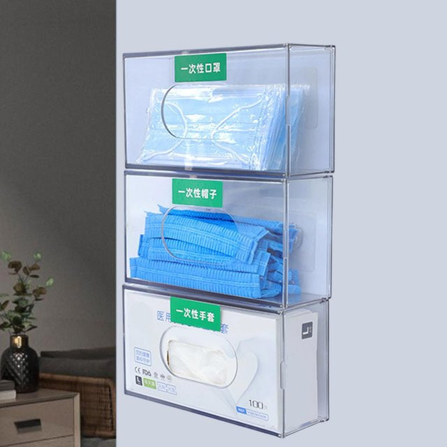 MagiDeal Handschuhspender-Box aus PETG, Wandmontierter Organizer in Transparent, Aufbewahrungshalter für Reinigung und Lebensmittelservice, Breite: 25,5 cm, Höhe: 13,9 cm - Bild 1