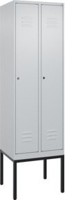C+P Spind Classic PLUS Garderobenschrank mit 2 Abteilen, Stahlkonstruktion, Zylinderschloss und 4 Garderobenhaken, H x B x T: 212 x 60 x 50 cm - Bild 1