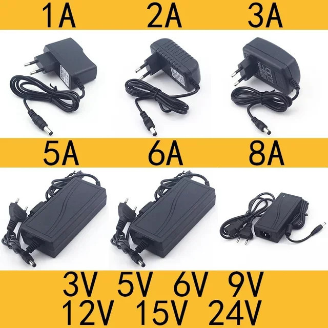ELEABC Universelles Netzteil mit EU und US Stecker für LED-Beleuchtung, Schwarz - Bild 1