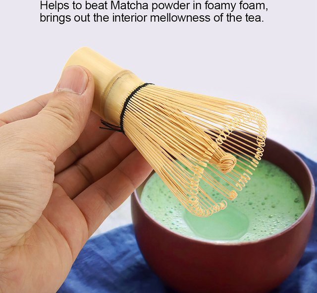 Qiilu Matcha Bambus Schneebesen in Beige für die japanische Teezeremonie - Bild 1