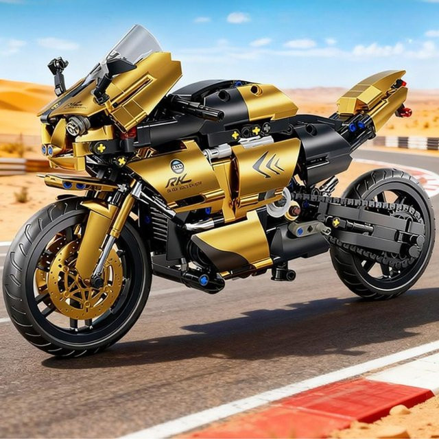 TOYLINX Technic Motorrad, Modellbausatz, 1:10 Maßstab, 703 Teile, ab 6 Jahren - Bild 1