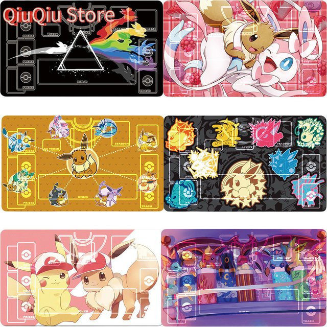 Bandai Pokémon Eevee & Sylveon Rosa Karierte TCG-Spielmatte, Sammelkartenspiel-Matte - Bild 1