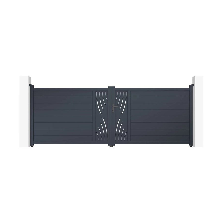 Casanoov Elektrisches Flügeltor Veleta aus Aluminium in Anthrazit und Grau mit Drehtorantrieb Ranger B150, B/H: 400 x 140 cm - Bild 2