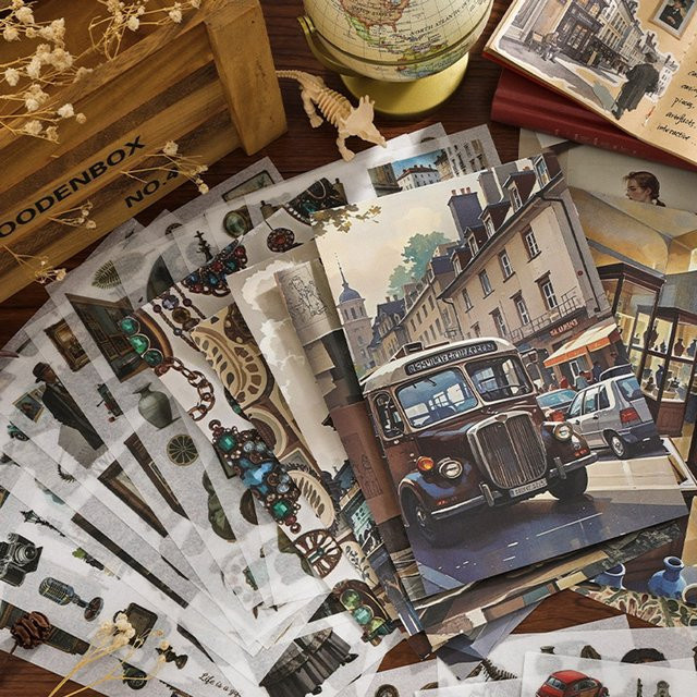 50 Stück Vintage-Charakter-Aufkleber in Multicolour für Scrapbooking und DIY-Handwerk - Bild 1