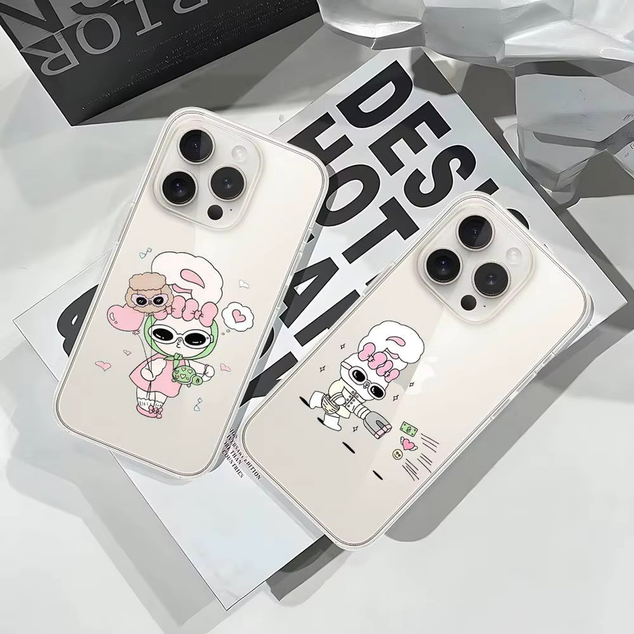 E-Esther Handyhülle mit Hasen-Design für iPhone 11 bis iPhone 17 Pro Max, transparent und weich - Bild 2