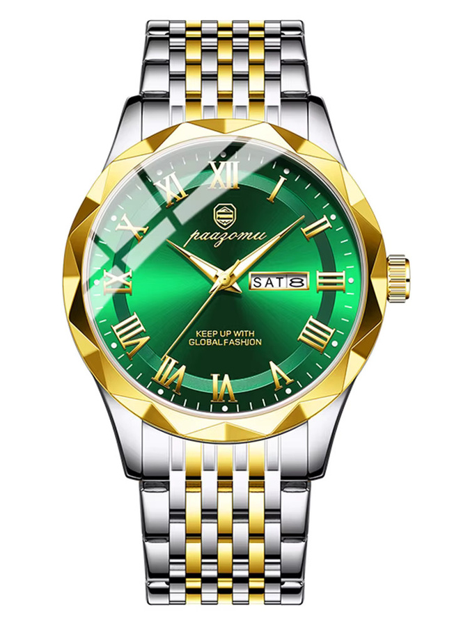 PAAZOMU Armbanduhr, Quarz, Edelstahl, Grün, Herren - Bild 7
