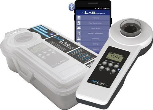 Water-i.d. PoolLab 1.0 Elektronischer Poolwassertester Photometer für pH-Wert, Chlor, Alkalinität und Cyanursäure in Weiß - Bild 1