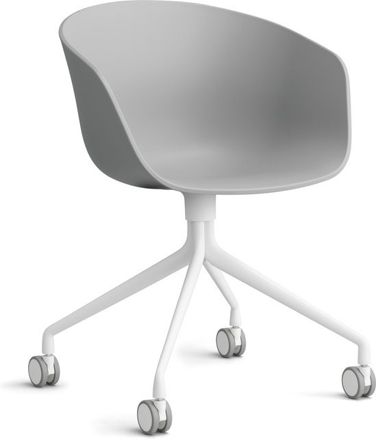 HAY About A Chair AAC 24 Schalenstuhl in Grau mit Stahlgestell und Schwenkfunktion - Bild 1