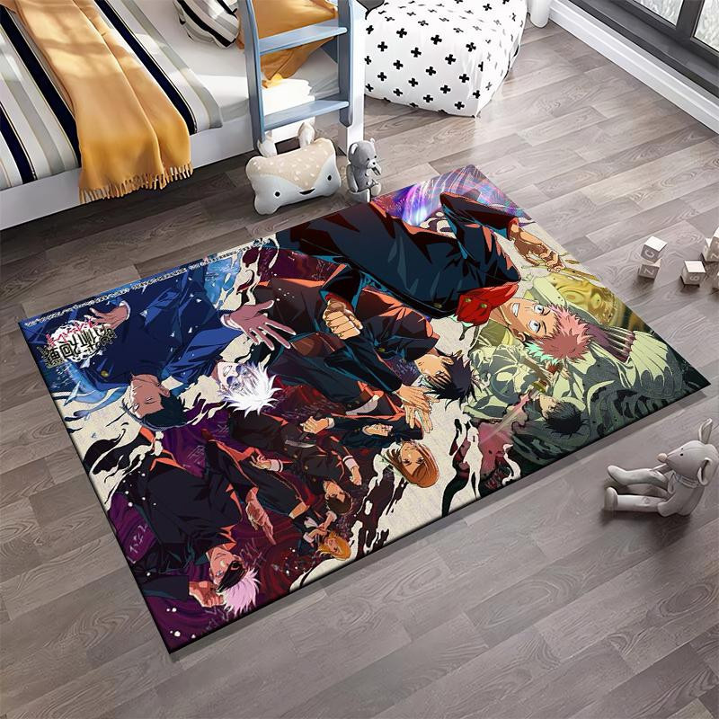 Haisilk Moon Anime-Teppich mit Jujutsu Kaisen Charakteren, rutschfest und waschbar, Rechteck, B/T: 60 x 40 cm, Multicolour - Bild 5