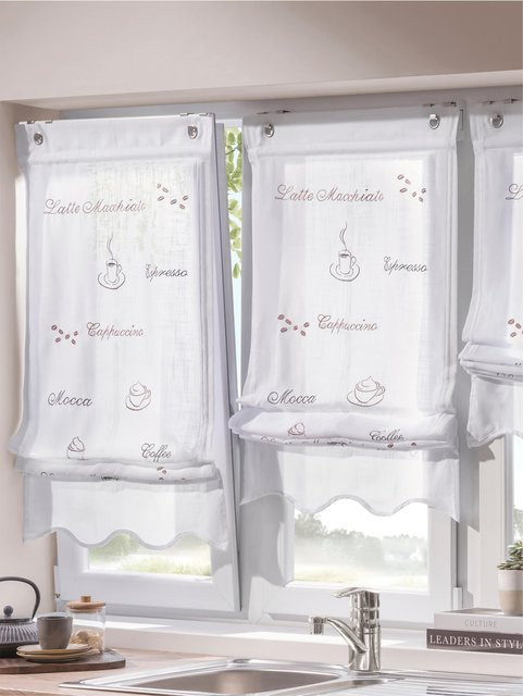 Raffrollo Heine Home in Kaffee mit Grafikdesign, blickdicht, Polyester, Breite: 130 cm - Bild 1