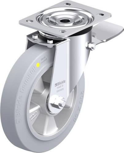 Blickle L-ALEV 200K-ST-SG-AS Stahlblech-Lenkrolle in Grau mit 200 mm Rad-Durchmesser und 400 kg Tragfähigkeit - Bild 1