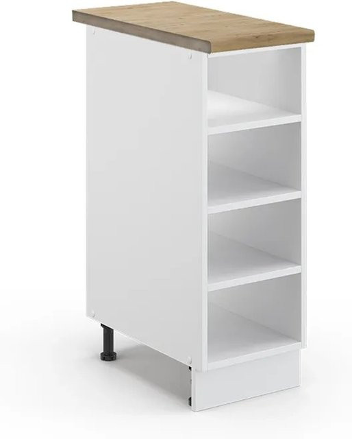 Vicco Küchenregal Fame-Line Offener Küchenschrank Weiß/Eiche B/T/H: 30 x 60 x 82 cm - Bild 1