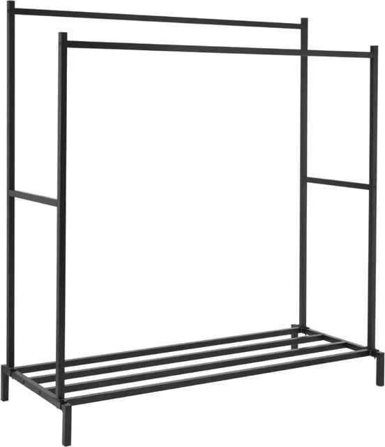 DELUKE Kleiderständer EMIL Kleiderstange aus Metall in Schwarz Matt B/T/H: 150 x 62 x 160 cm - Bild 1
