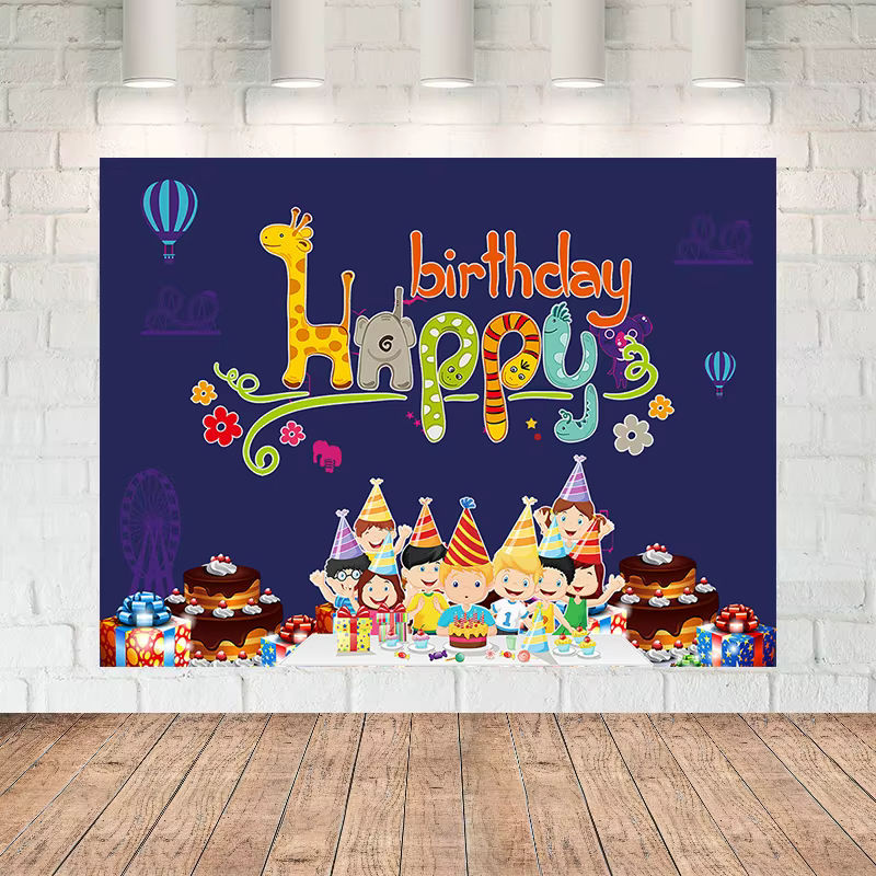 VIKAMA Geburtstag Wandteppich als Hintergrundwand für Kindergarten und Klassenzimmer, Multicolor - Bild 2