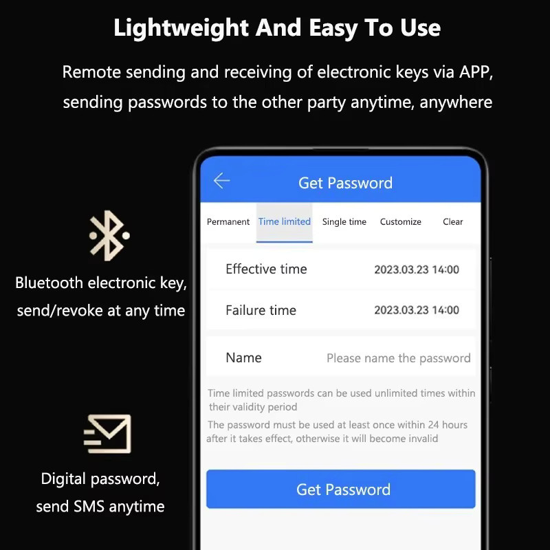 Tuya Smart Fingerabdruck-Türschloss luxuglow WLAN Digitales Touchscreen-Schloss mit NFC und IP68 Wasserdicht in Schwarz oder Silber - Bild 4