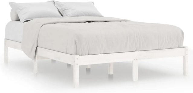 vidaXL Massivholzbett aus Kiefer in Weiß, B/T/H: 140 x 200 x 145,5 cm - Bild 1