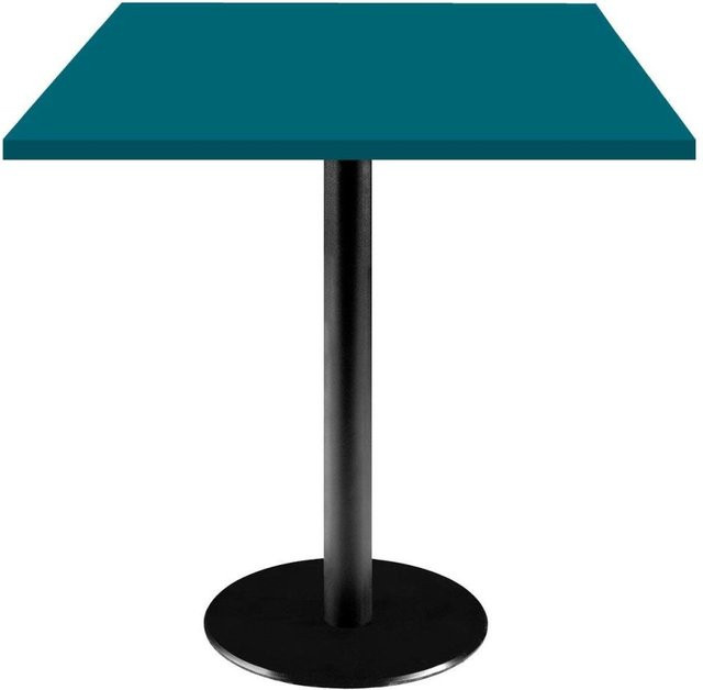 RestooTab Tisch Rome quadratisch mit blauer Platte und schwarzem Gestell, B/T/H: 70 x 70 x 75 cm - Bild 1