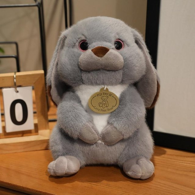 Yiran toy Kaninchen Plüschtier, Schlappohr Hase, Grau, 23cm - Bild 1