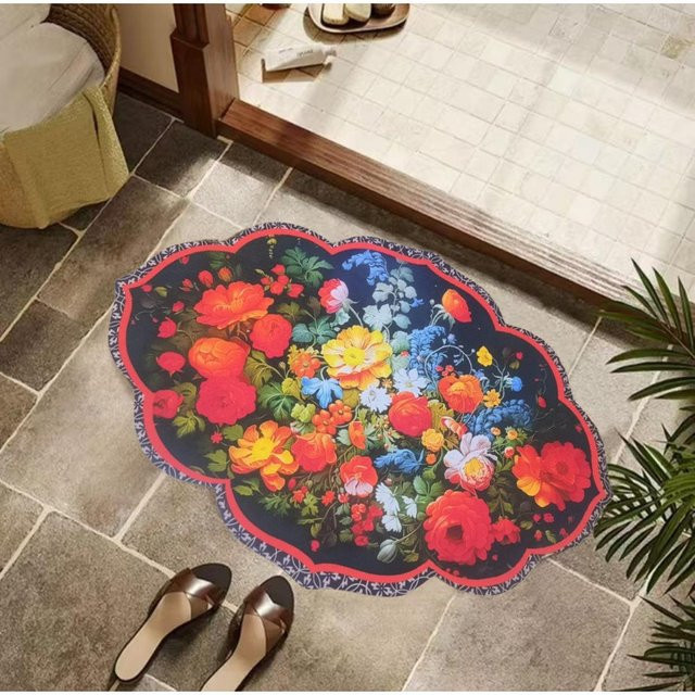 Rutschfeste Badezimmermatte von Yiran Furniture mit floralem Design, Mehrfarbig, B/H: 40 x 60 cm - Bild 1