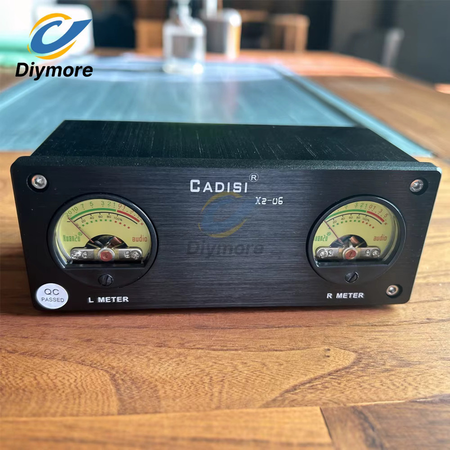 diymore VU Signalpegelmesser Audio VU Meter in Schwarz mit unabhängiger linker und rechter Kanalanzeige zur Echtzeit-Pegelüberwachung und einstellbarem Potentiometer - Bild 1