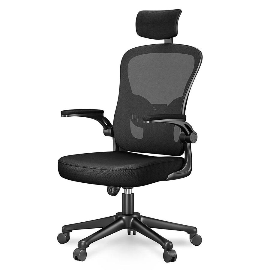 Rattantree Ergonomischer Bürostuhl in Schwarz mit Mesh-Rückenlehne, Kopfstütze, Armlehnen und Höhenverstellung - Bild 2