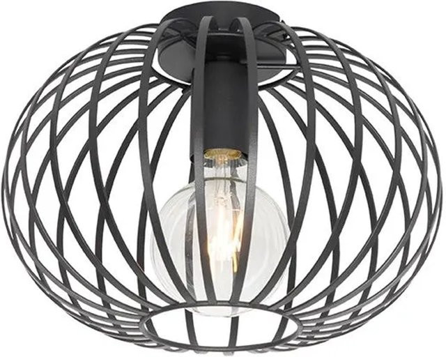 QAZQA Design Deckenleuchte Johanna Schwarz aus Stahl, dimmbar, Durchmesser: 30 cm - Bild 1