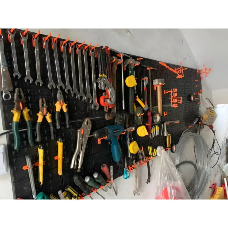HILEBACK Werkzeugwand mit Haken und Aufbewahrungsboxen für Garage und Werkstatt, Schwarz - Bild 2