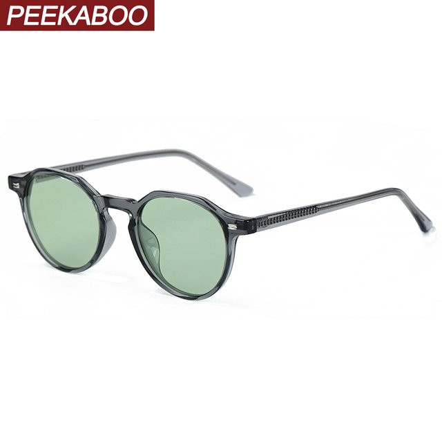 Peekaboo Sonnenbrille, TR90, Vollrand, Rund, Unisex, grün, braun, polarisiert - Bild 1